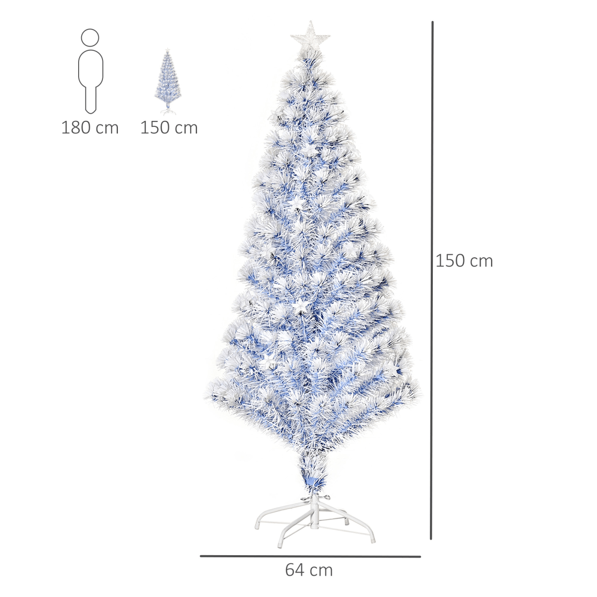 Artificial Fibre Christmas Tree Seasonal Deco 21 LED Easy Store 5FT White Blue - plants - express.com