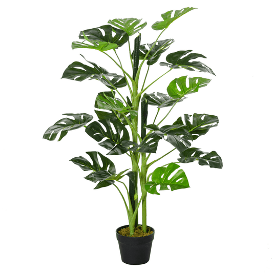 Artificial Monstera Tree 21 Leaves Palm Tree for Indoor Outdoor 1m - plants - express.com