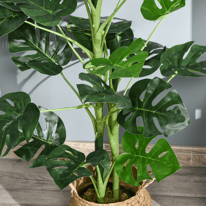 Artificial Monstera Tree 21 Leaves Palm Tree for Indoor Outdoor 1m - plants - express.com