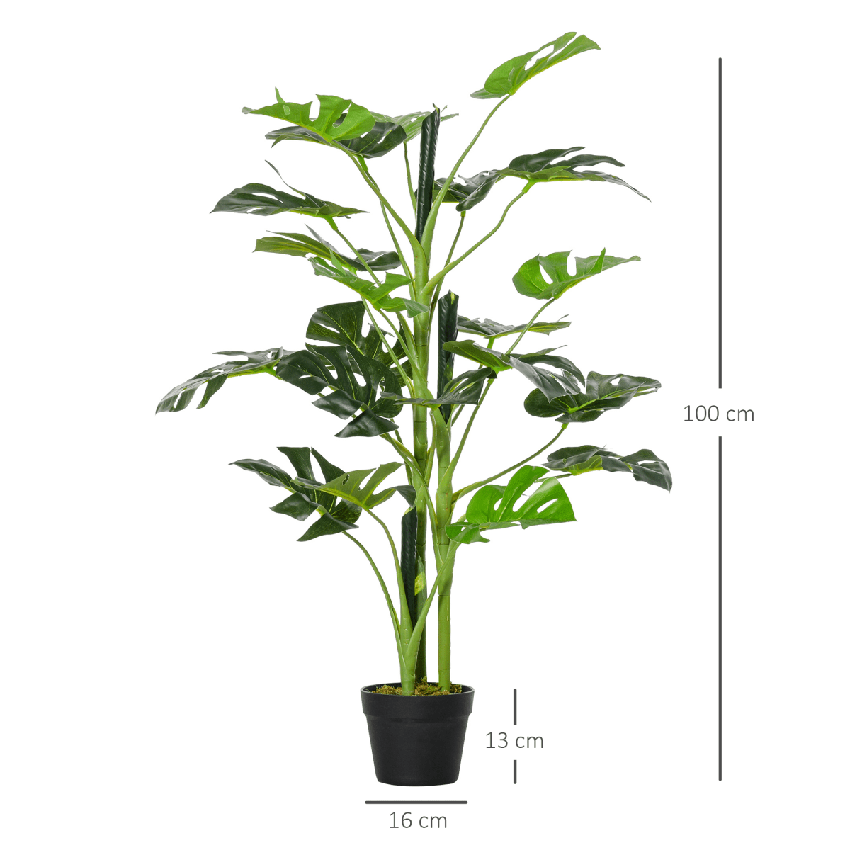 Artificial Monstera Tree 21 Leaves Palm Tree for Indoor Outdoor 1m - plants - express.com