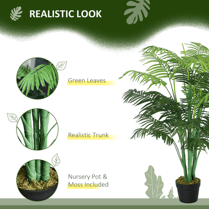 Artificial Palm Tree 18 Leaves with Nursery Pot, Fake Tropical Tree 125cm - plants - express.com