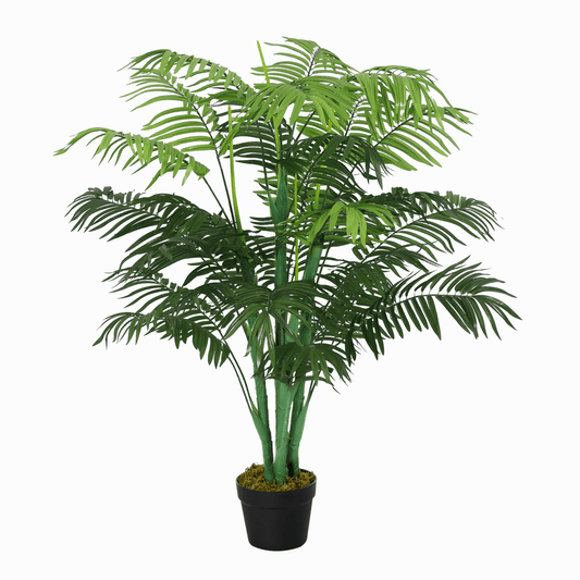 Artificial Palm Tree 18 Leaves with Nursery Pot, Fake Tropical Tree 125cm - plants - express.com