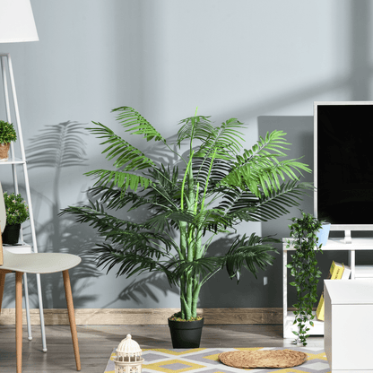 Artificial Palm Tree 18 Leaves with Nursery Pot, Fake Tropical Tree 125cm - plants - express.com