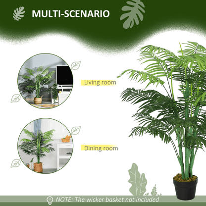 Artificial Palm Tree 18 Leaves with Nursery Pot, Fake Tropical Tree 125cm - plants - express.com