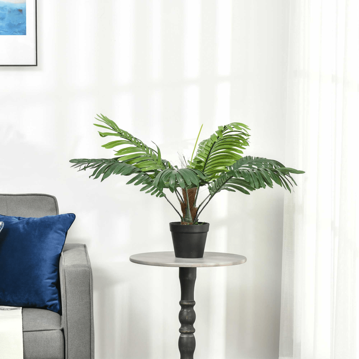 Artificial Palm Tree 8 Leaves with Nursery Pot, Fake Tropical Tree 60cm - plants - express.com