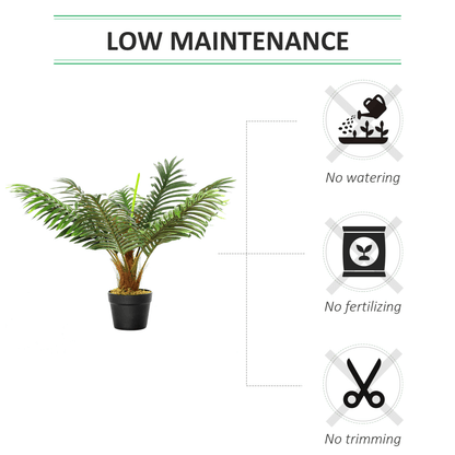 Artificial Palm Tree 8 Leaves with Nursery Pot, Fake Tropical Tree 60cm - plants - express.com