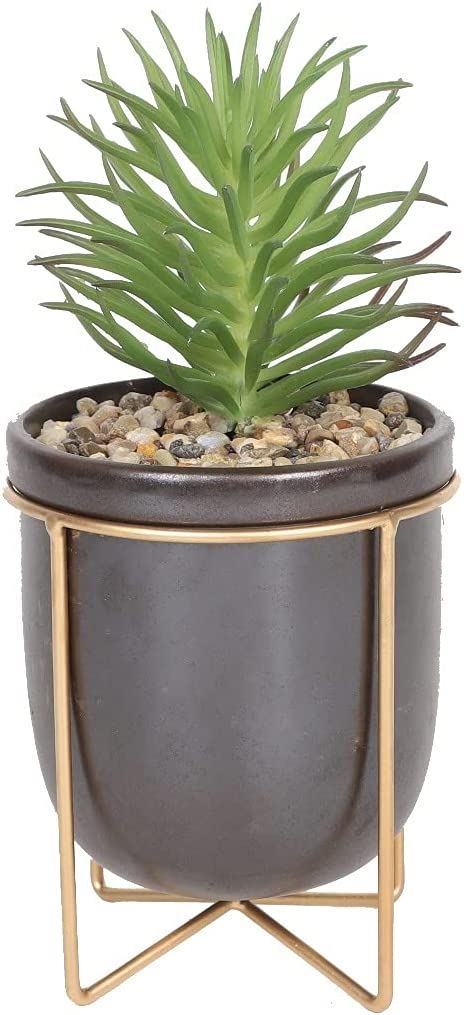 ARTIFICIALPLANT GREEN LEAF GREY POTSTAND - plants - express.com