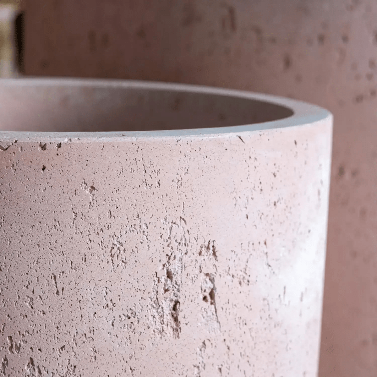 Aurella Blushstone – 70cm Extra Large Concrete Cylinder Planter with 199L Capacity - plants - express.com