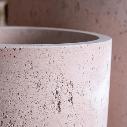 Aurella Blushstone – 70cm Extra Large Concrete Cylinder Planter with 199L Capacity - plants - express.com