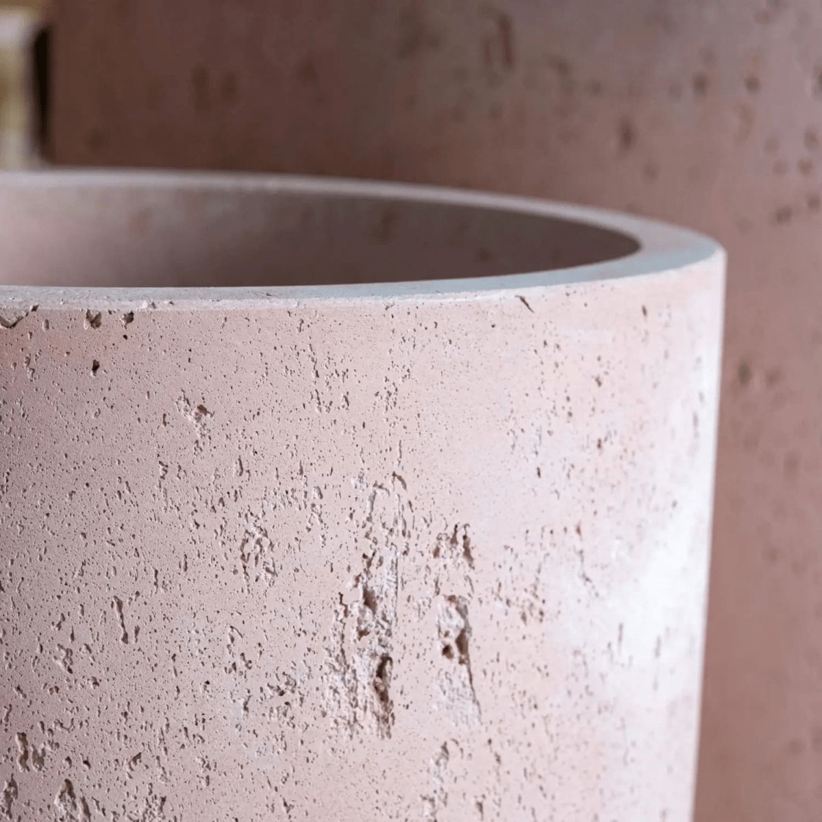 Aurella Blushstone Concrete Cylinder Planter - Stylish 13L for Modern Spaces - plants - express.com
