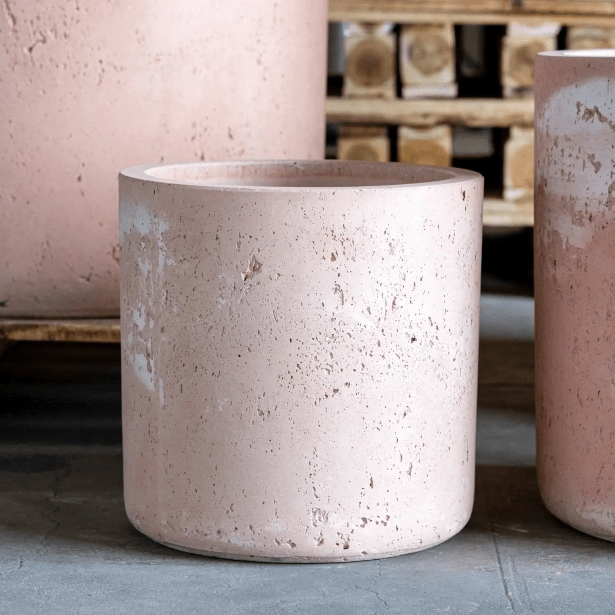 Aurella Blushstone Concrete Cylinder Planter - Stylish 13L for Modern Spaces - plants - express.com