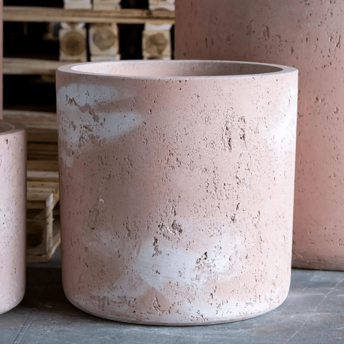 Aurella Blushstone: Extra Large 55cm Concrete Cylinder Planter - 93L Capacity - plants - express.com