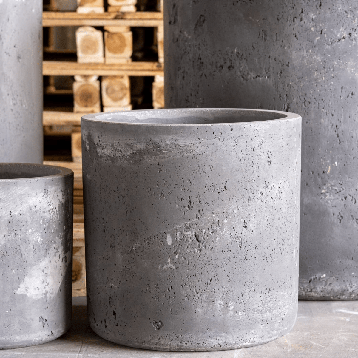 Aurella Onyx Dusk | 40cm Large Concrete Cylinder Planter for Modern Greenery - plants - express.com