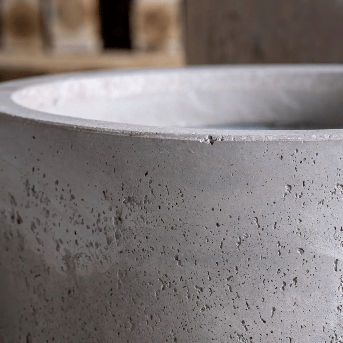 Aurella Truffle Concrete Cylinder Planter – 13L for Herbs & Succulents - plants - express.com