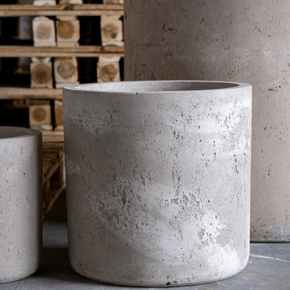 Aurella Truffle Concrete Cylinder Planter – 13L for Herbs & Succulents - plants - express.com