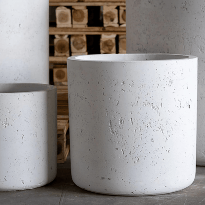 Aurella White Mist | 70cm XL Concrete Cylinder Planter - Stylish & Durable - plants - express.com