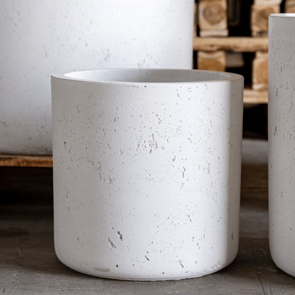 Aurella XXL White Mist Concrete Cylinder Planter – 621L for Bold Planting - plants - express.com