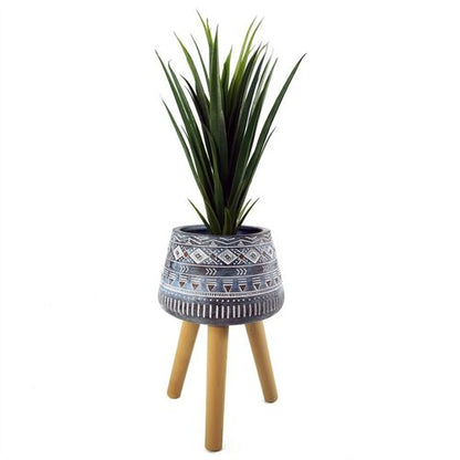 Aztec Blue Large Fiberglass Composite Planter - Rustic Charm for Indoor & Outdoor - plants - express.com