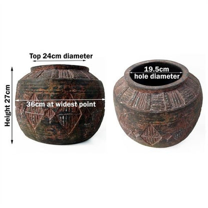 Aztec Diamond 27cm x 36cm Large Rustic Planter – Perfect for Indoor & Outdoor - plants - express.com