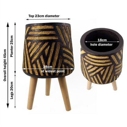 Bali Rustic Large Fibreglass Planter - 45cm x 28cm, Perfect for Indoor & Outdoor - plants - express.com