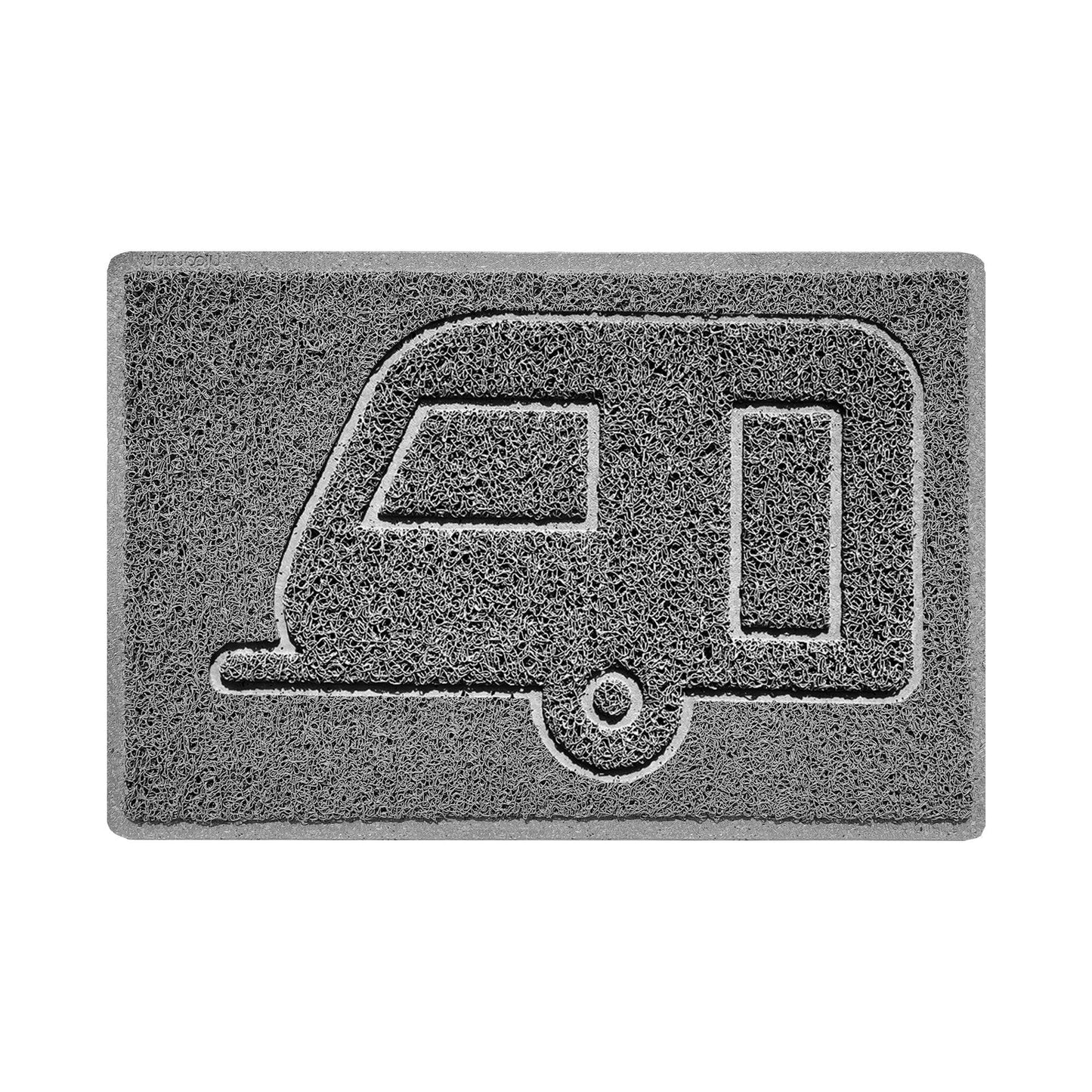 "Caravan" Grey Spaghetti Door Mat - plants - express.com