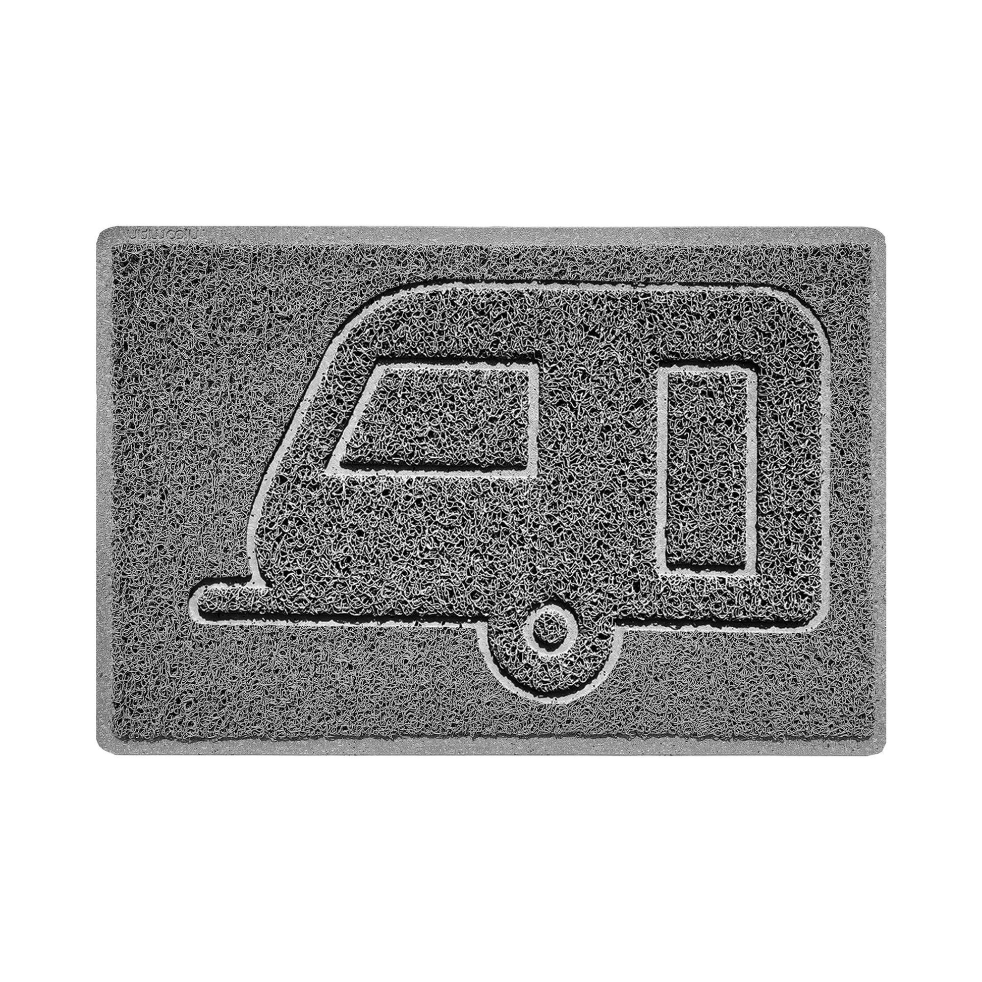 "Caravan" Grey Spaghetti Door Mat - plants - express.com