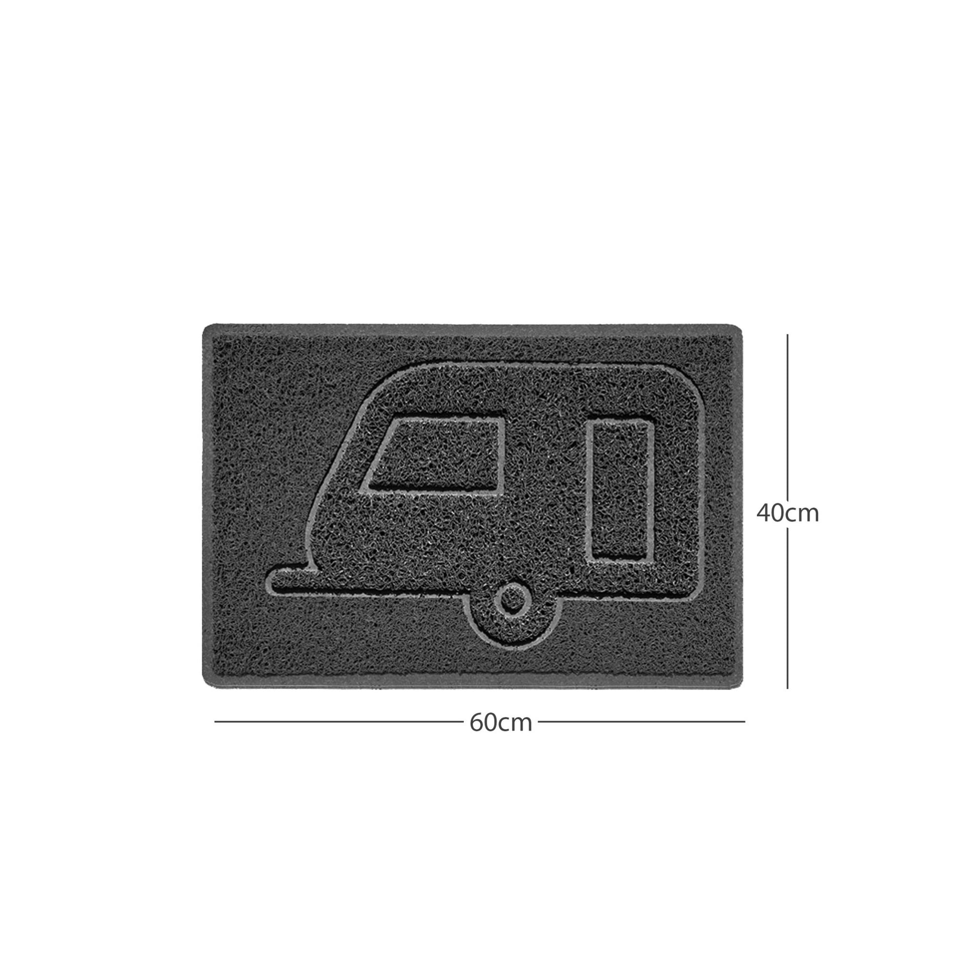 "Caravan" Grey Spaghetti Door Mat - plants - express.com