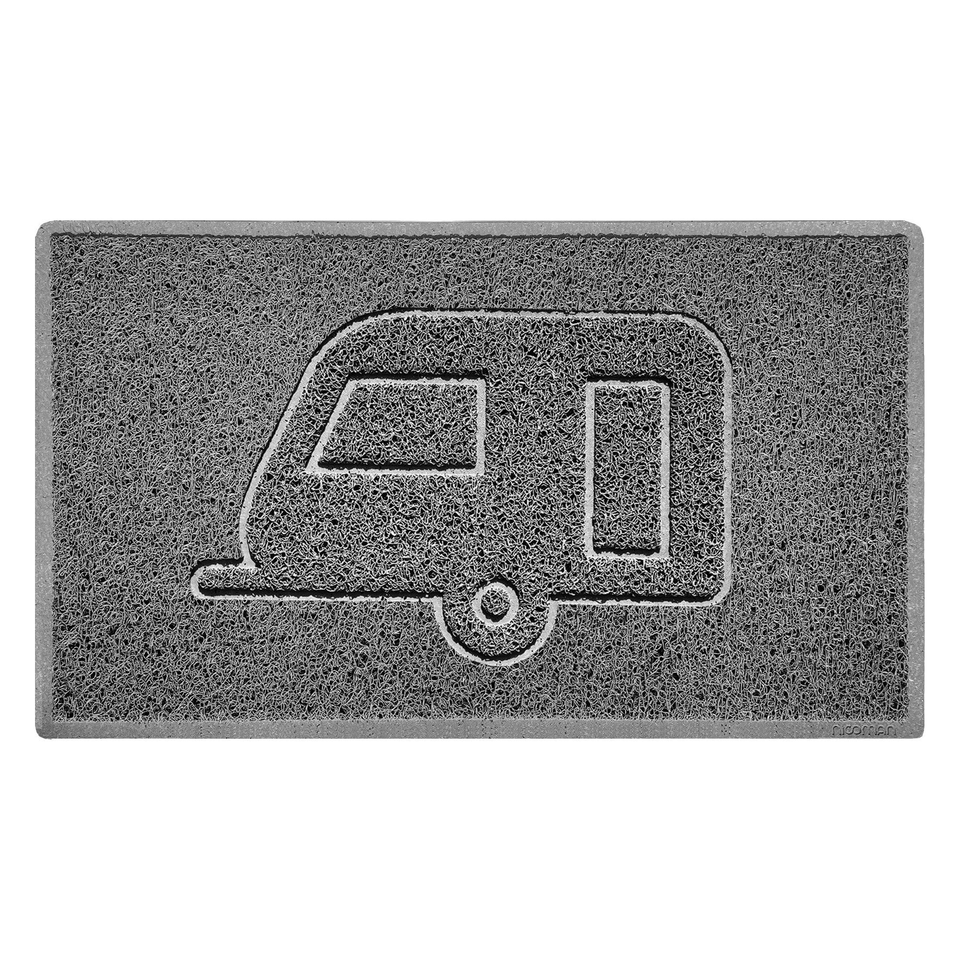 "Caravan" Grey Spaghetti Door Mat - plants - express.com