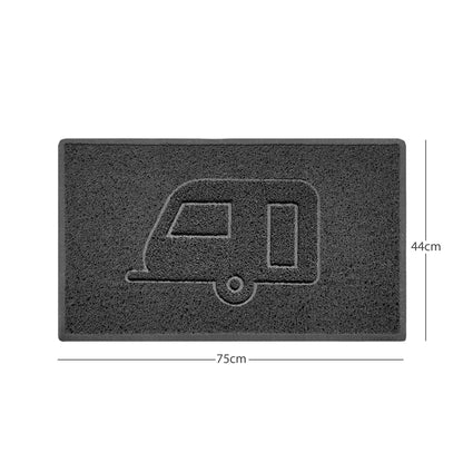 "Caravan" Grey Spaghetti Door Mat - plants - express.com