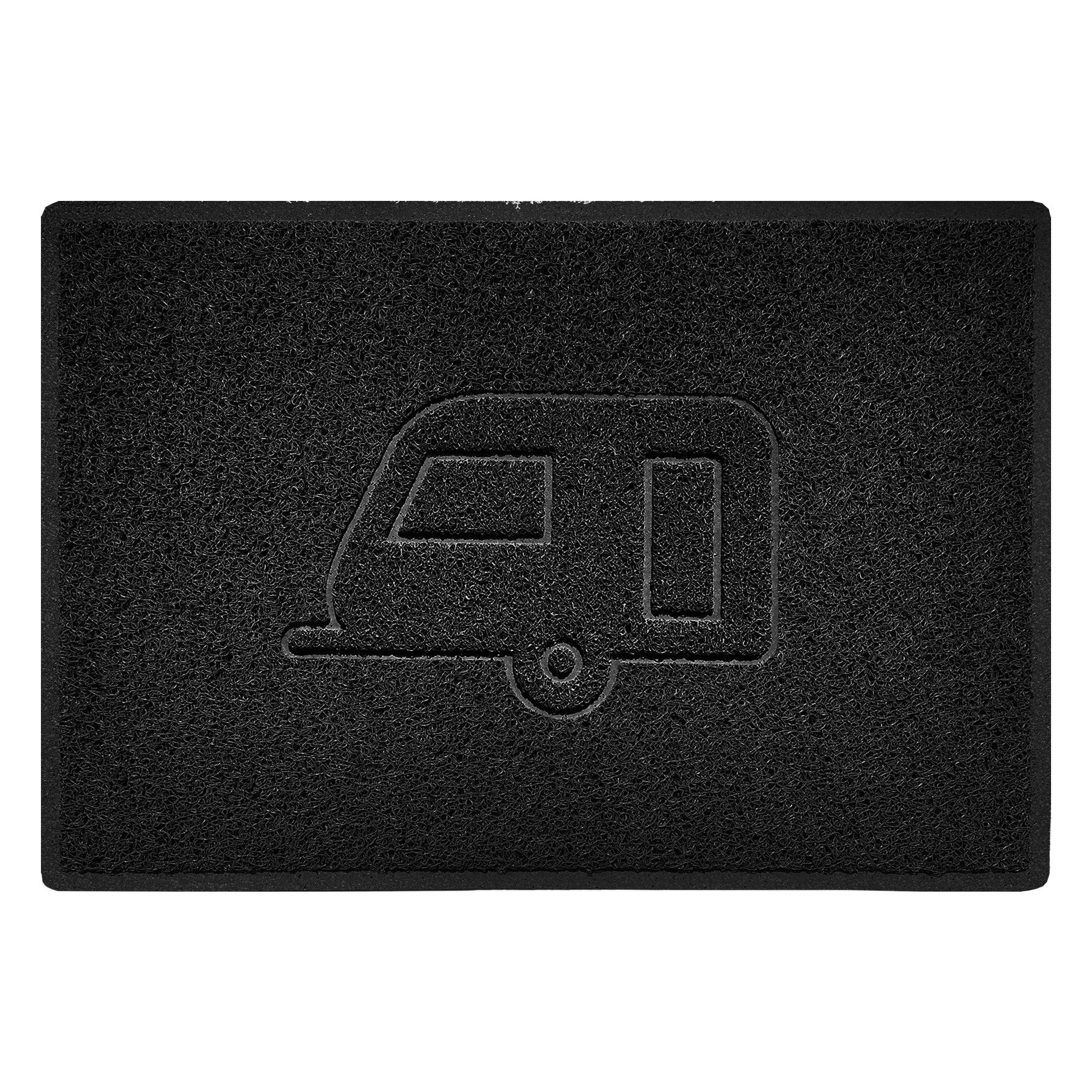 "Caravan" Grey Spaghetti Door Mat - plants - express.com