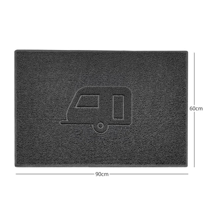 "Caravan" Grey Spaghetti Door Mat - plants - express.com