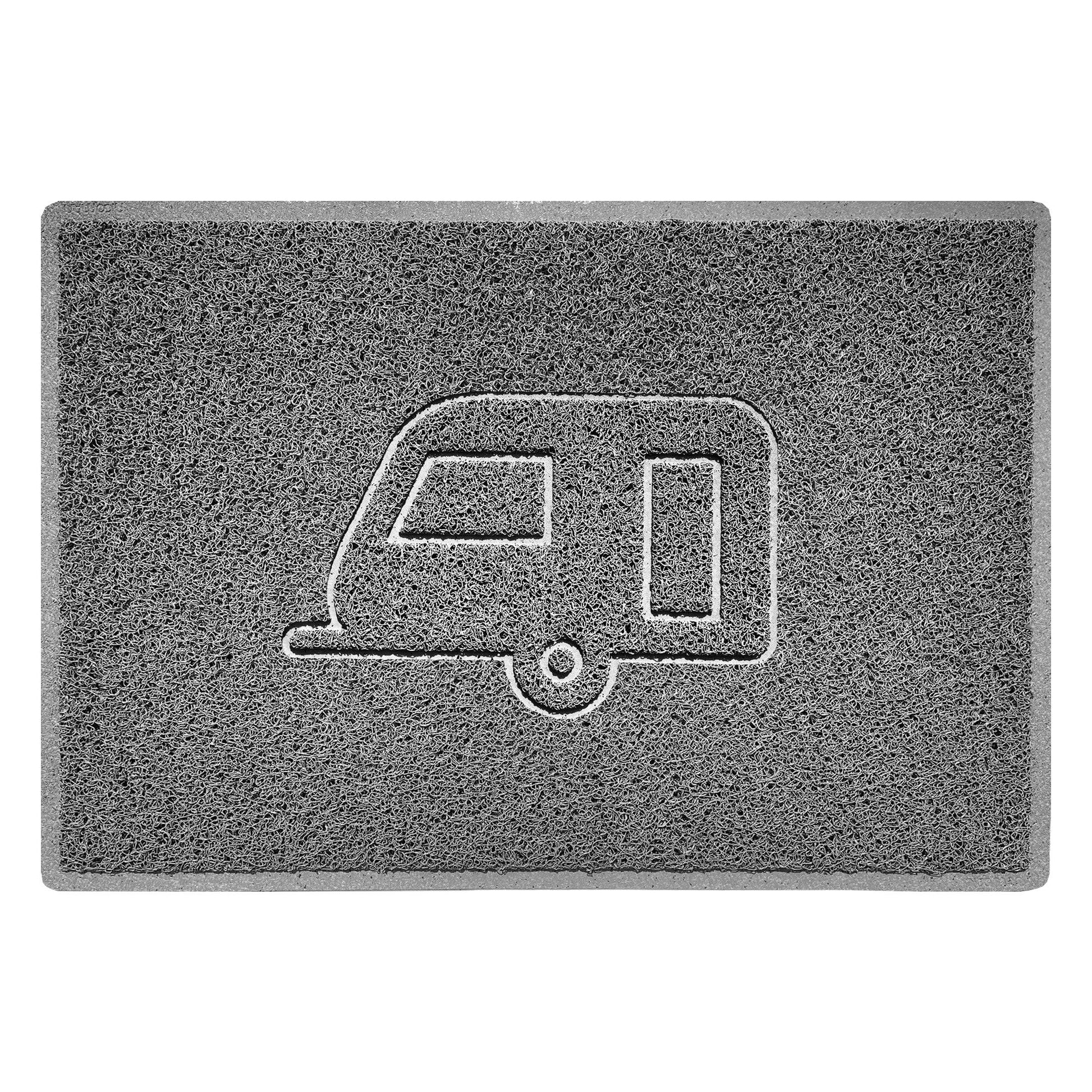 "Caravan" Grey Spaghetti Door Mat - plants - express.com