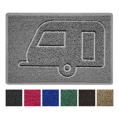 "Caravan" Grey Spaghetti Door Mat - plants - express.com