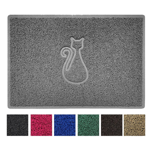"Cat" Embossed Loofah Textured Spaghetti Door Mat - plants - express.com