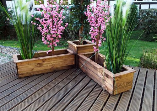 Charles Taylor Handcrafted Corner Planter Set - Timeless English Design - plants - express.com