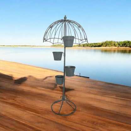 Charming 130CM Grey Metal Garden Planter for Stylish Outdoor Decor - plants - express.com