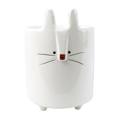 Charming 15cm Ceramic White Rabbit Planter - Ideal for Any Space! - plants - express.com