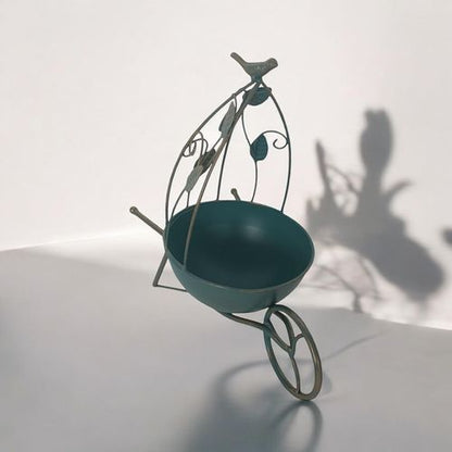 Charming 36CM Blue Metal Planter - Add Quirkiness to Your Garden! - plants - express.com