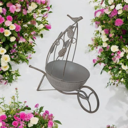Charming 36CM Cream Metal Planter: Quirky Touch for Your Garden! - plants - express.com