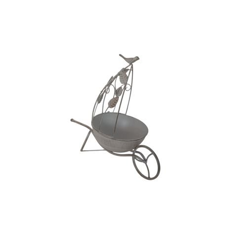 Charming 36CM Cream Metal Planter: Quirky Touch for Your Garden! - plants - express.com