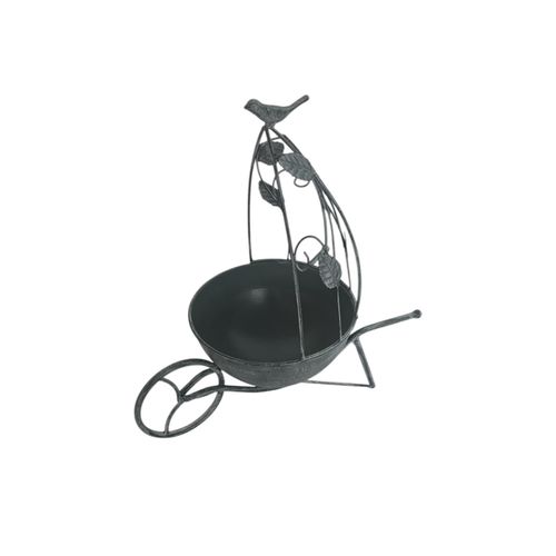 Charming 36cm Grey Metal Garden Planter - Quirky Elegance for Your Plants - plants - express.com