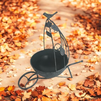 Charming 36cm Grey Metal Garden Planter - Quirky Elegance for Your Plants - plants - express.com