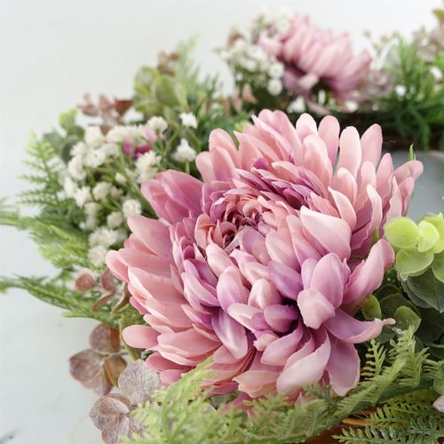 Charming 45cm Luxury Pink Blossom Floral Wreath - Perfect for Any Door - plants - express.com