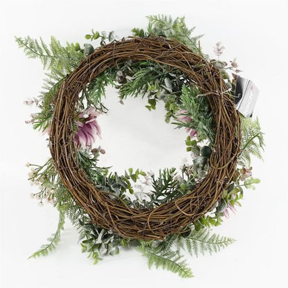 Charming 45cm Luxury Pink Blossom Floral Wreath - Perfect for Any Door - plants - express.com