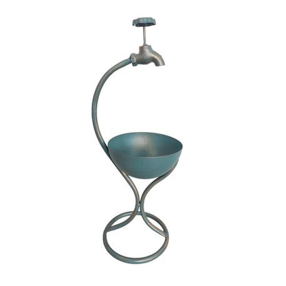 Charming 57CM Blue Metal Planter: Elevate Your Garden's Style! - plants - express.com