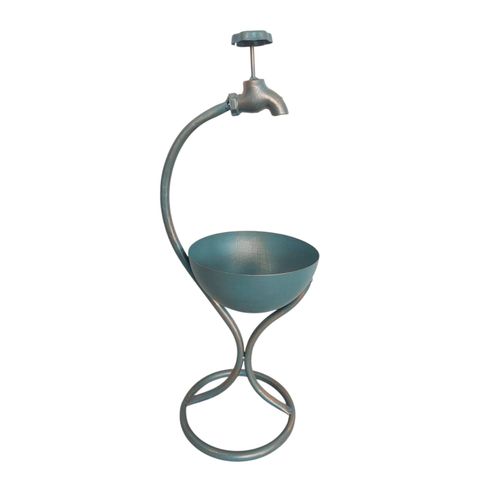 Charming 57CM Blue Metal Planter: Elevate Your Garden's Style! - plants - express.com