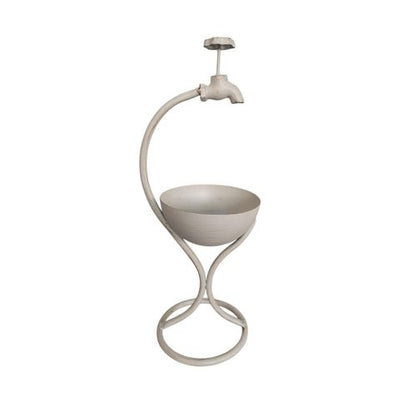 Charming 57CM Cream Metal Garden Planter - Quirky Style for Your Plants! - plants - express.com