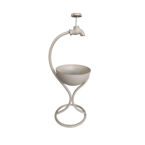 Charming 57CM Cream Metal Garden Planter - Quirky Style for Your Plants! - plants - express.com