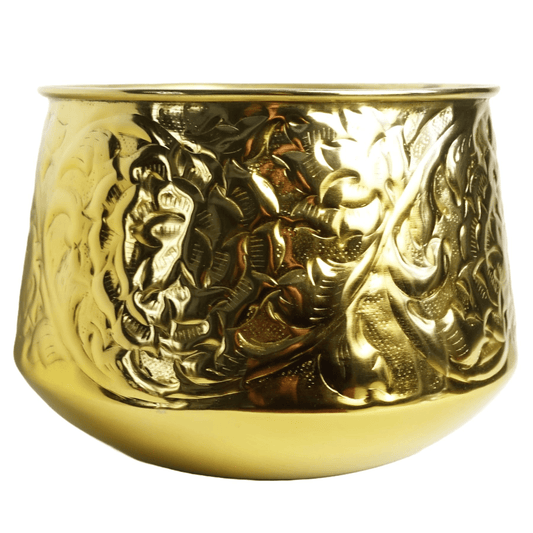 Chic 18cm Gold Swirl Metal Planter - Unique Rustic Charm for Your Greens - plants - express.com