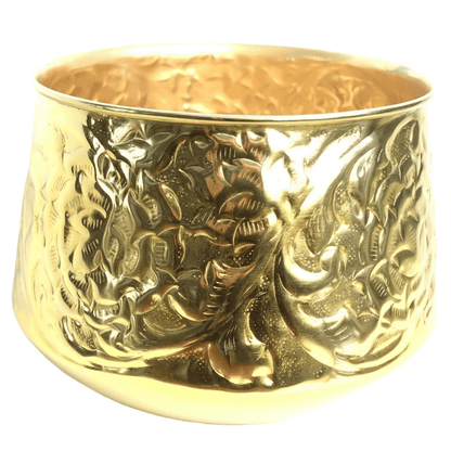 Chic 18cm Gold Swirl Metal Planter - Unique Rustic Charm for Your Greens - plants - express.com